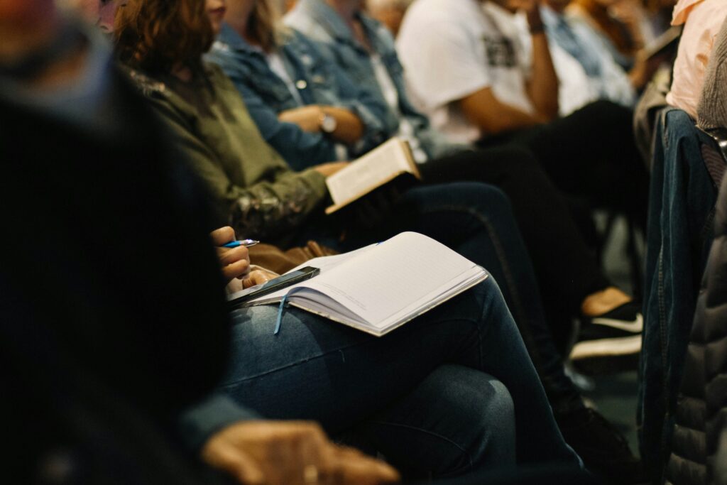 People attending a conference